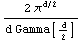 (2 π^(d/2))/(d Gamma[d/2])